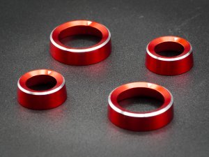 Ford Bronco Central Control Button Cover Set - Billet 4 Piece Console Set - Anodized Red